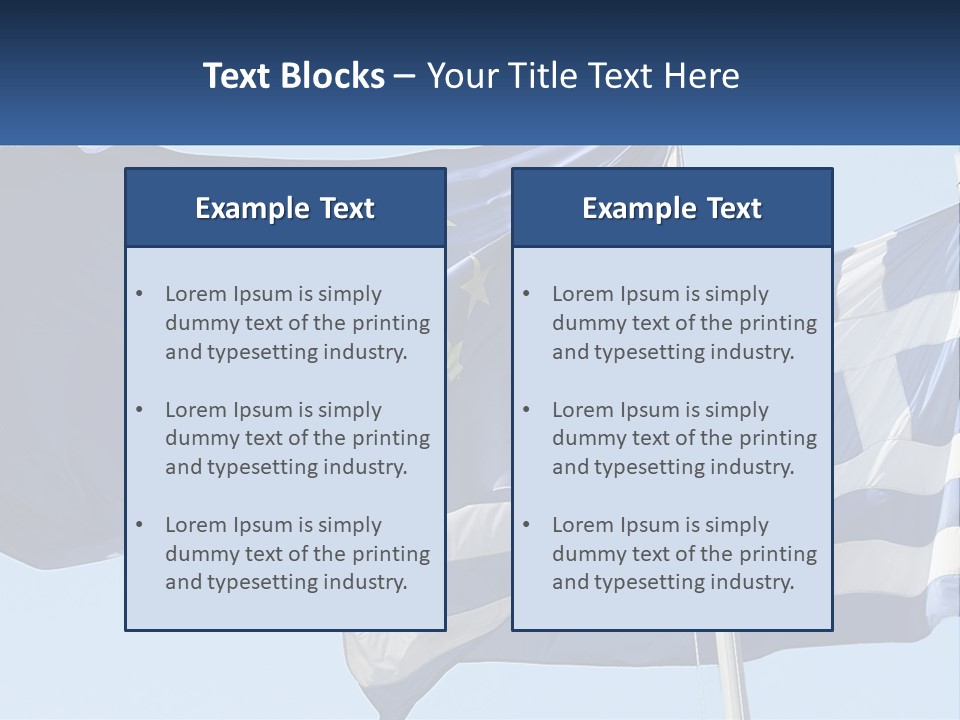 Two Flags Are Flying In The Wind With A Blue Sky In The Background PowerPoint Template