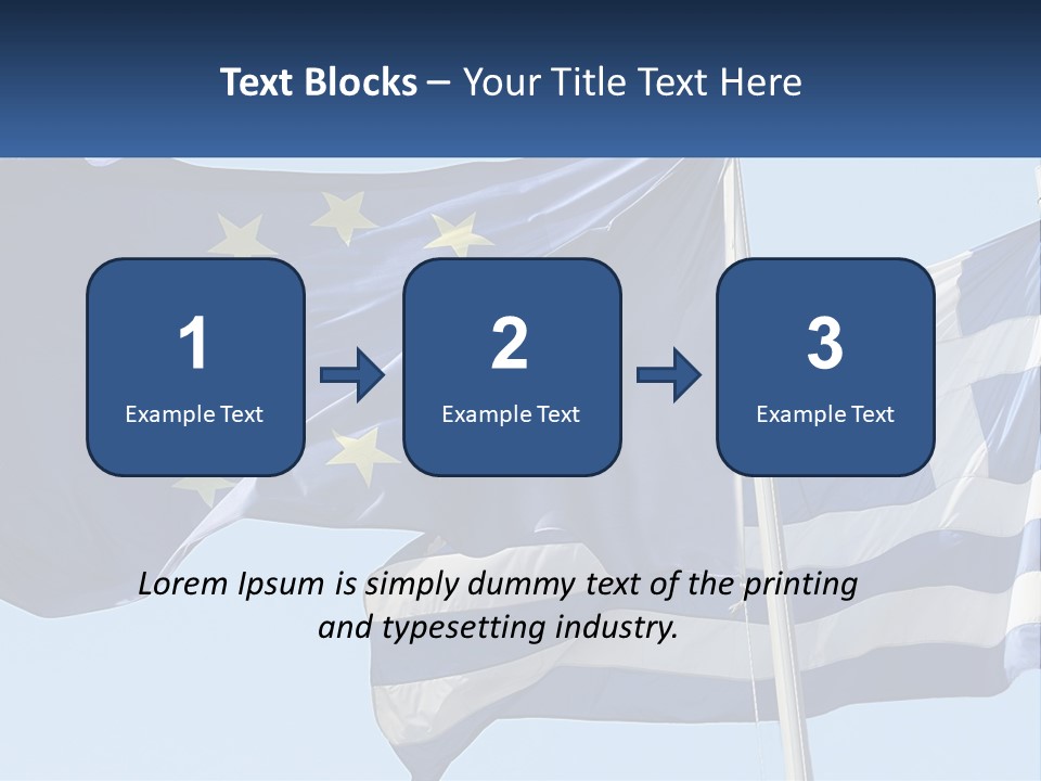 Two Flags Are Flying In The Wind With A Blue Sky In The Background PowerPoint Template