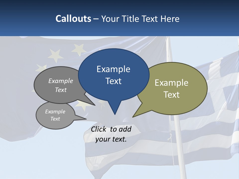 Two Flags Are Flying In The Wind With A Blue Sky In The Background PowerPoint Template