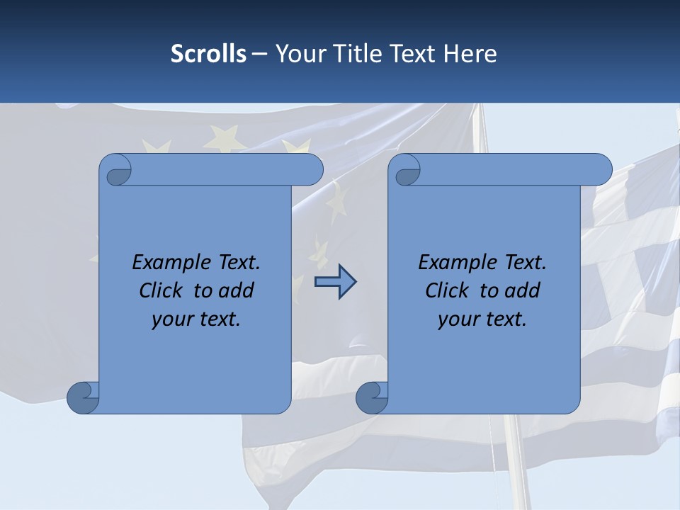Two Flags Are Flying In The Wind With A Blue Sky In The Background PowerPoint Template