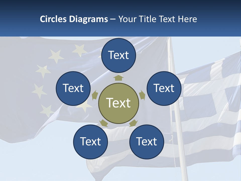 Two Flags Are Flying In The Wind With A Blue Sky In The Background PowerPoint Template