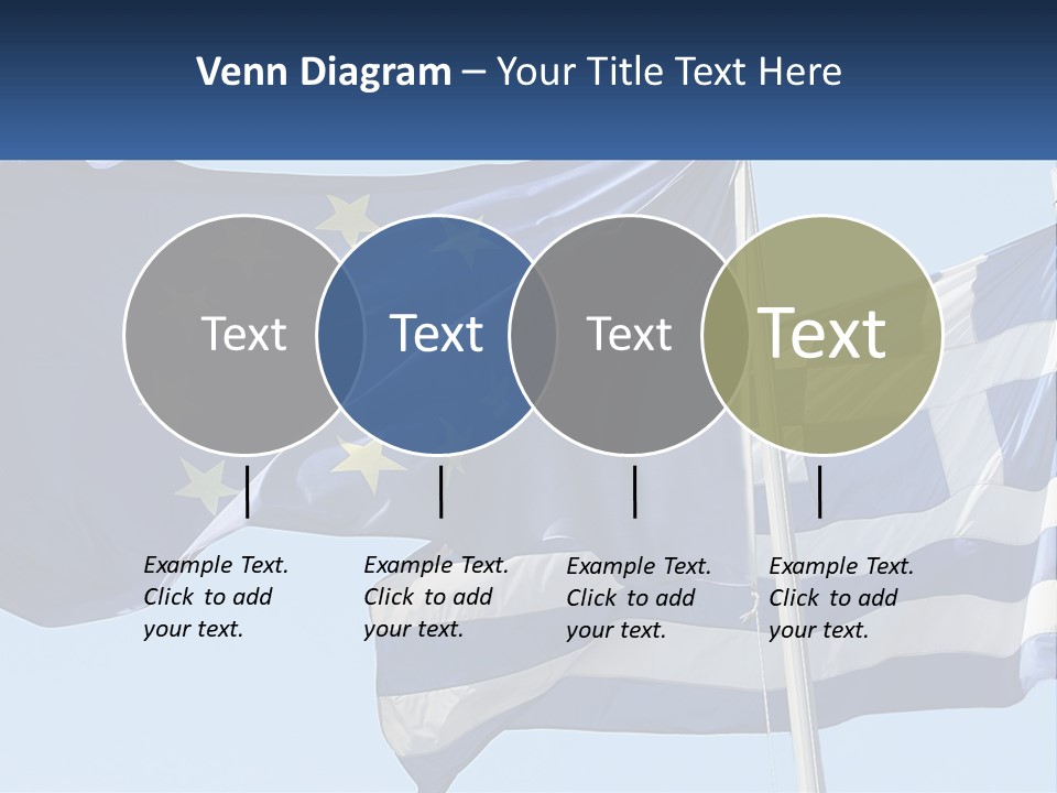 Two Flags Are Flying In The Wind With A Blue Sky In The Background PowerPoint Template