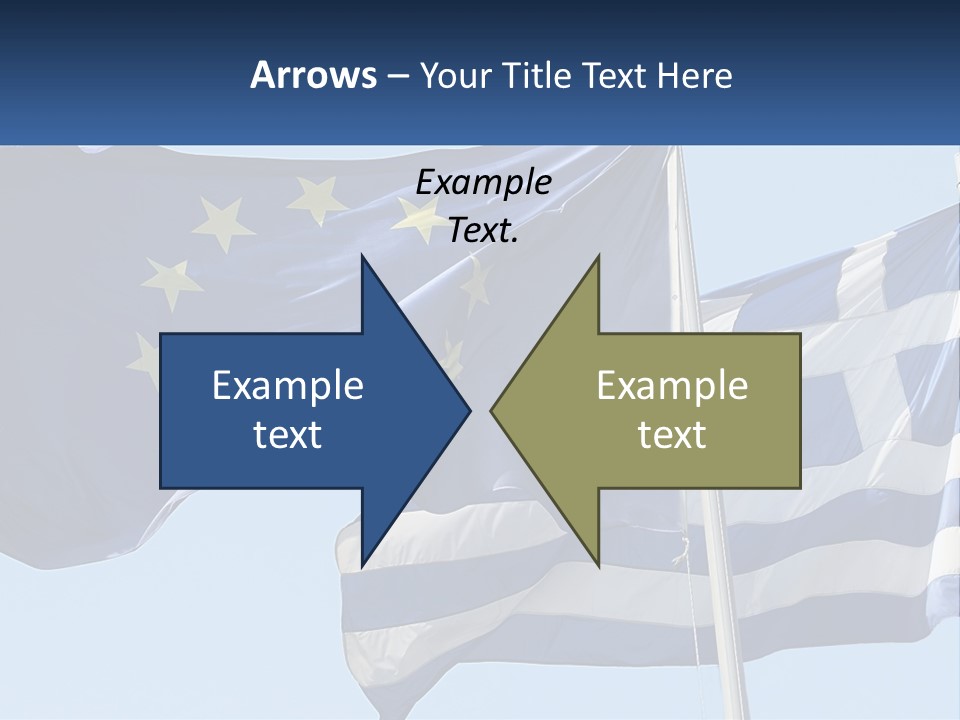 Two Flags Are Flying In The Wind With A Blue Sky In The Background PowerPoint Template