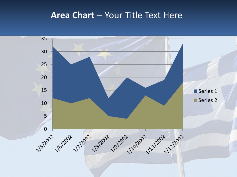 Two Flags Are Flying In The Wind With A Blue Sky In The Background PowerPoint Template