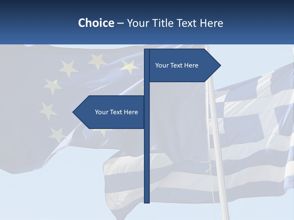 Two Flags Are Flying In The Wind With A Blue Sky In The Background PowerPoint Template