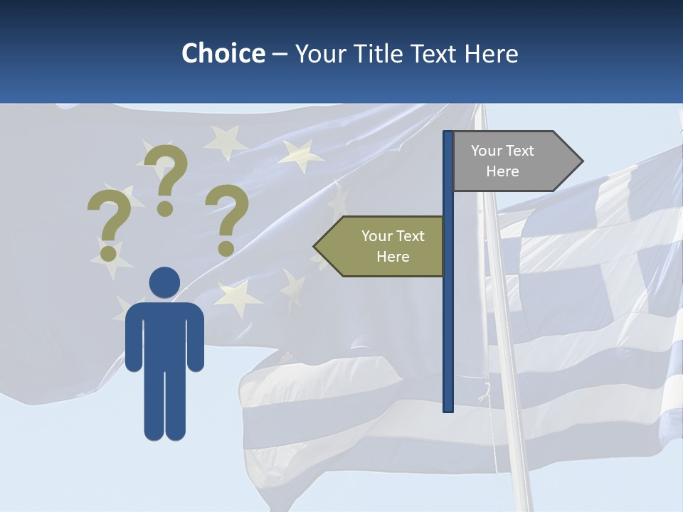 Two Flags Are Flying In The Wind With A Blue Sky In The Background PowerPoint Template