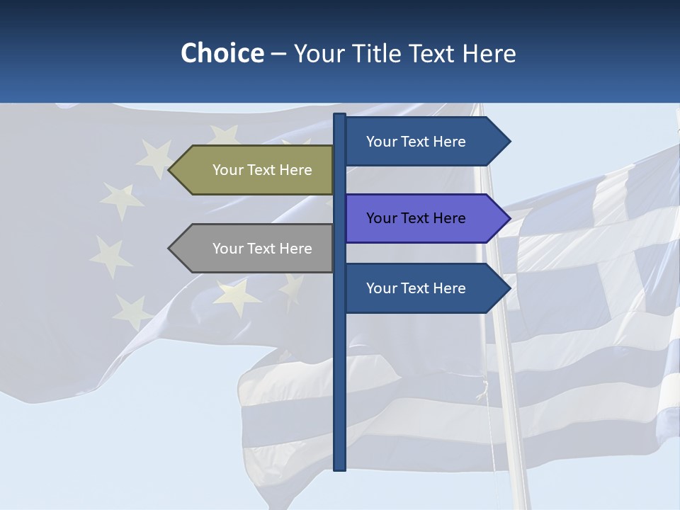 Two Flags Are Flying In The Wind With A Blue Sky In The Background PowerPoint Template