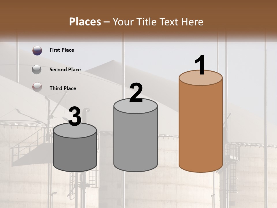 A Power Plant With A Sign In Front Of It PowerPoint Template