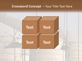 A Power Plant With A Sign In Front Of It PowerPoint Template
