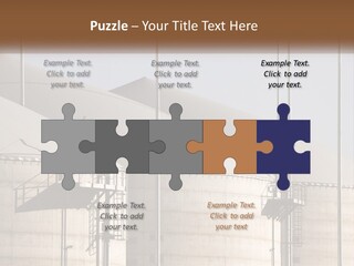 A Power Plant With A Sign In Front Of It PowerPoint Template