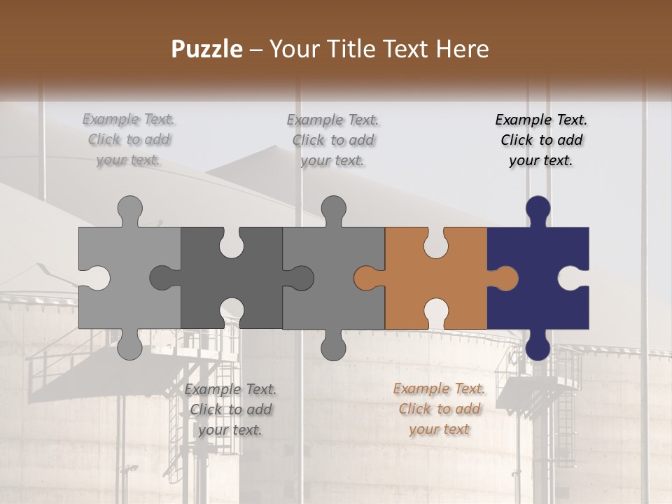 A Power Plant With A Sign In Front Of It PowerPoint Template