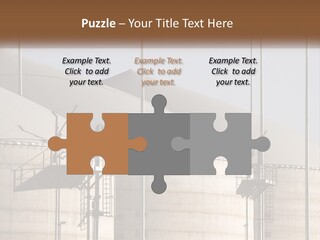 A Power Plant With A Sign In Front Of It PowerPoint Template