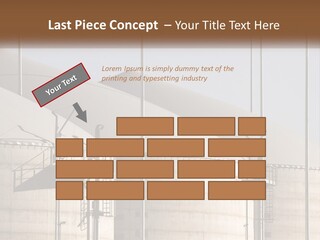 A Power Plant With A Sign In Front Of It PowerPoint Template