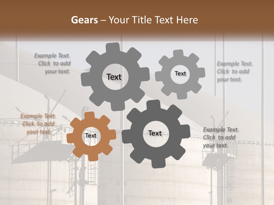 A Power Plant With A Sign In Front Of It PowerPoint Template
