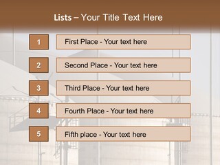 A Power Plant With A Sign In Front Of It PowerPoint Template