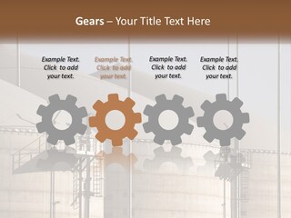 A Power Plant With A Sign In Front Of It PowerPoint Template