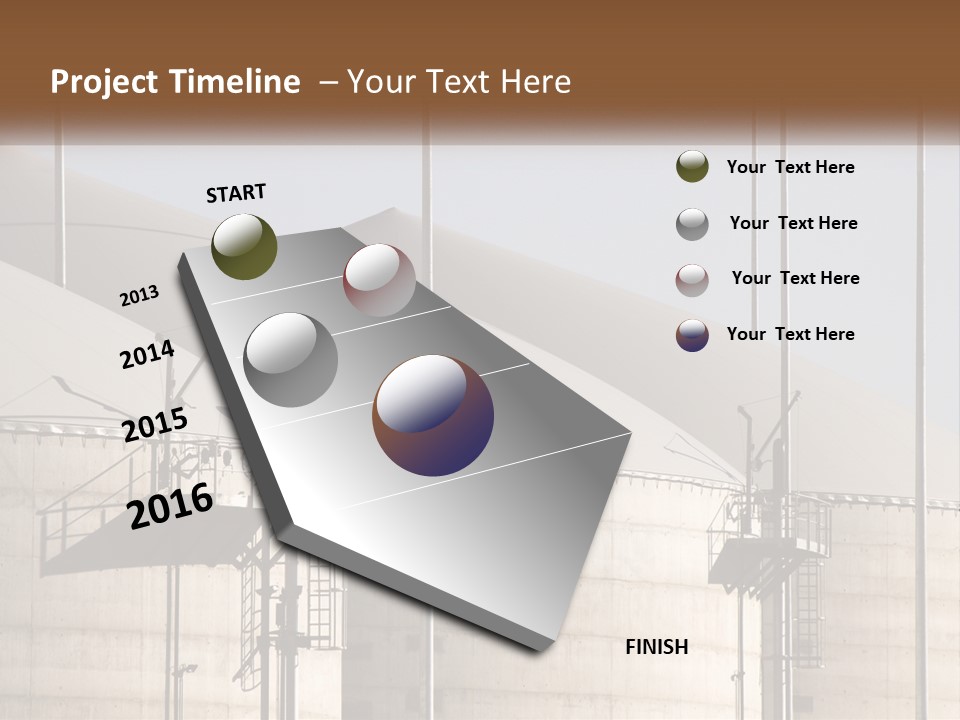 A Power Plant With A Sign In Front Of It PowerPoint Template