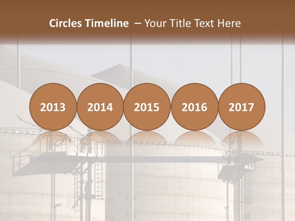 A Power Plant With A Sign In Front Of It PowerPoint Template