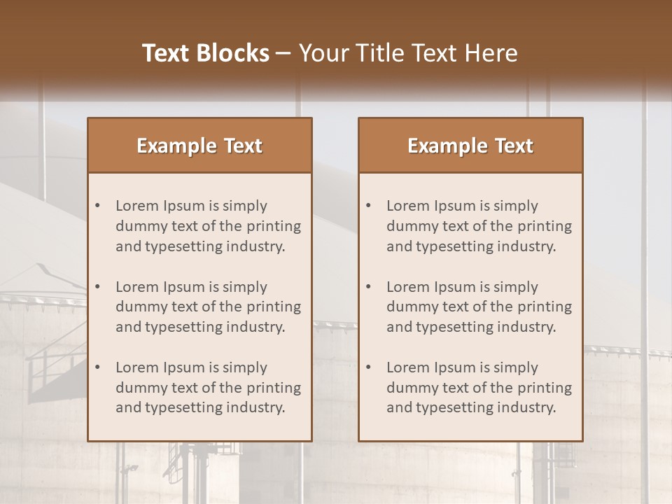 A Power Plant With A Sign In Front Of It PowerPoint Template