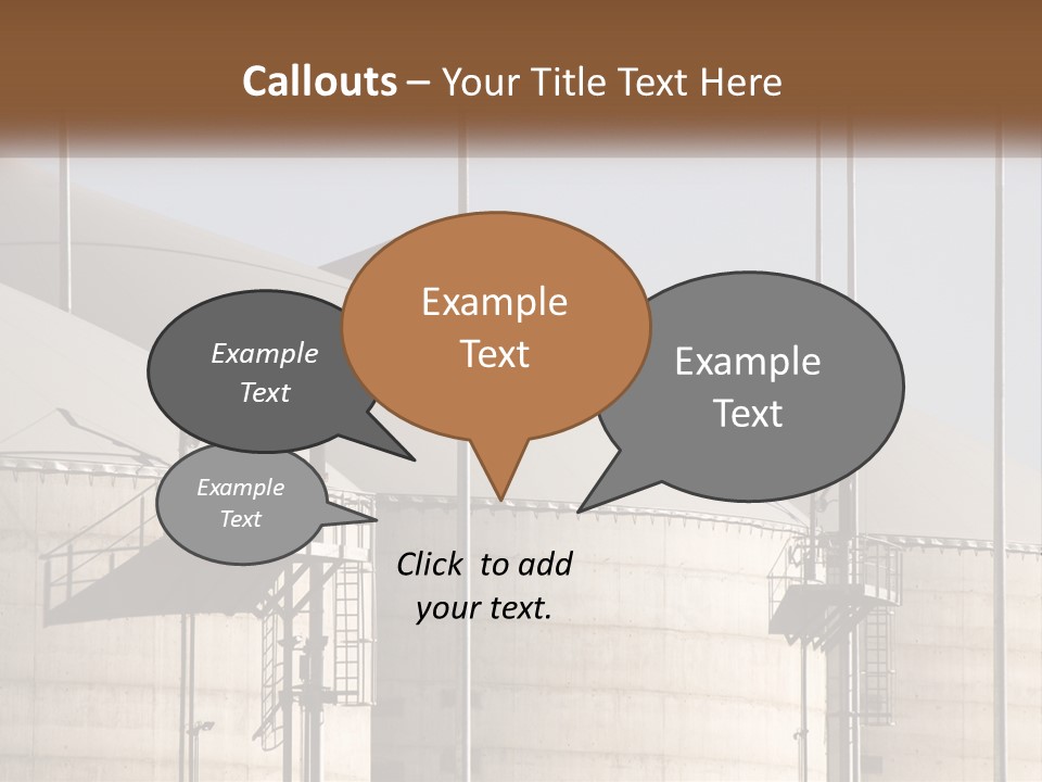 A Power Plant With A Sign In Front Of It PowerPoint Template