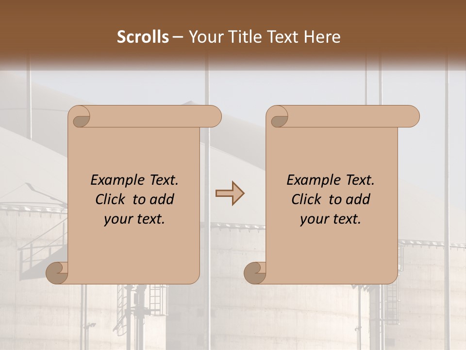 A Power Plant With A Sign In Front Of It PowerPoint Template