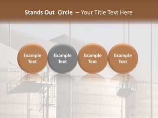 A Power Plant With A Sign In Front Of It PowerPoint Template