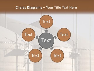 A Power Plant With A Sign In Front Of It PowerPoint Template