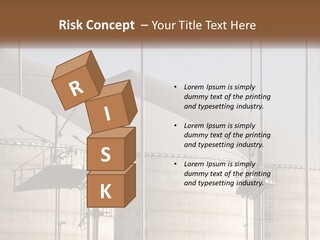 A Power Plant With A Sign In Front Of It PowerPoint Template