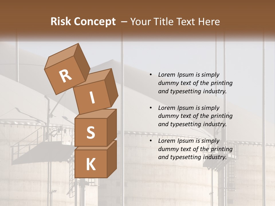 A Power Plant With A Sign In Front Of It PowerPoint Template