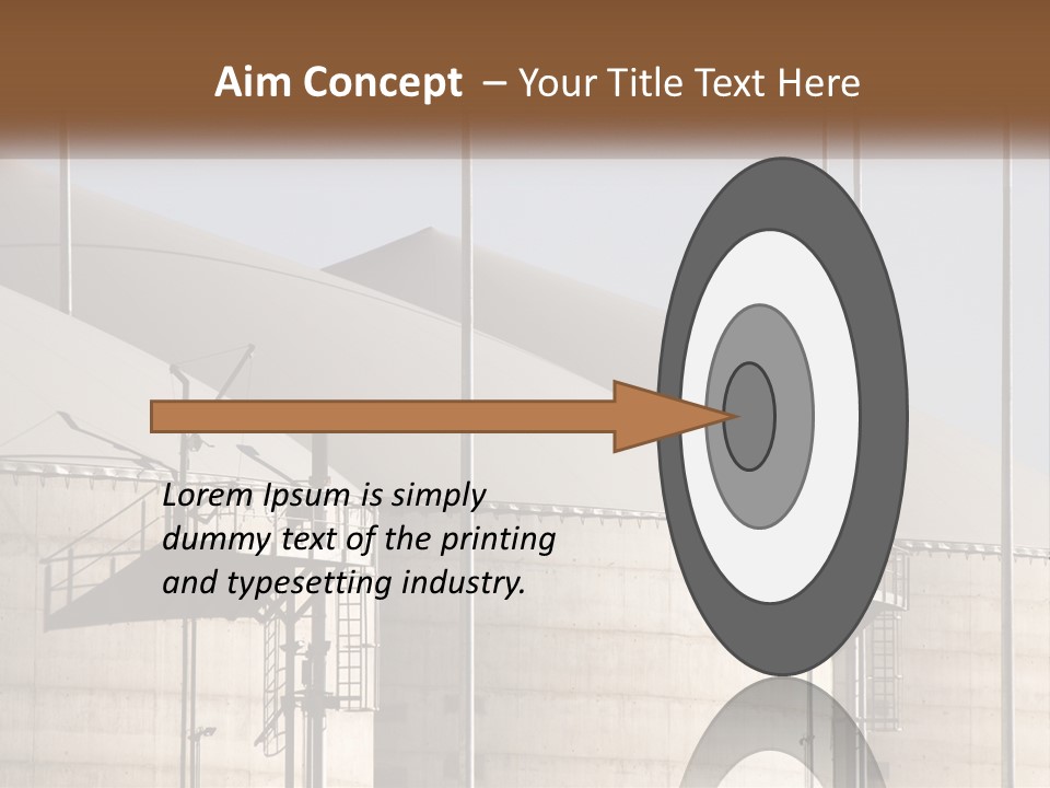 A Power Plant With A Sign In Front Of It PowerPoint Template