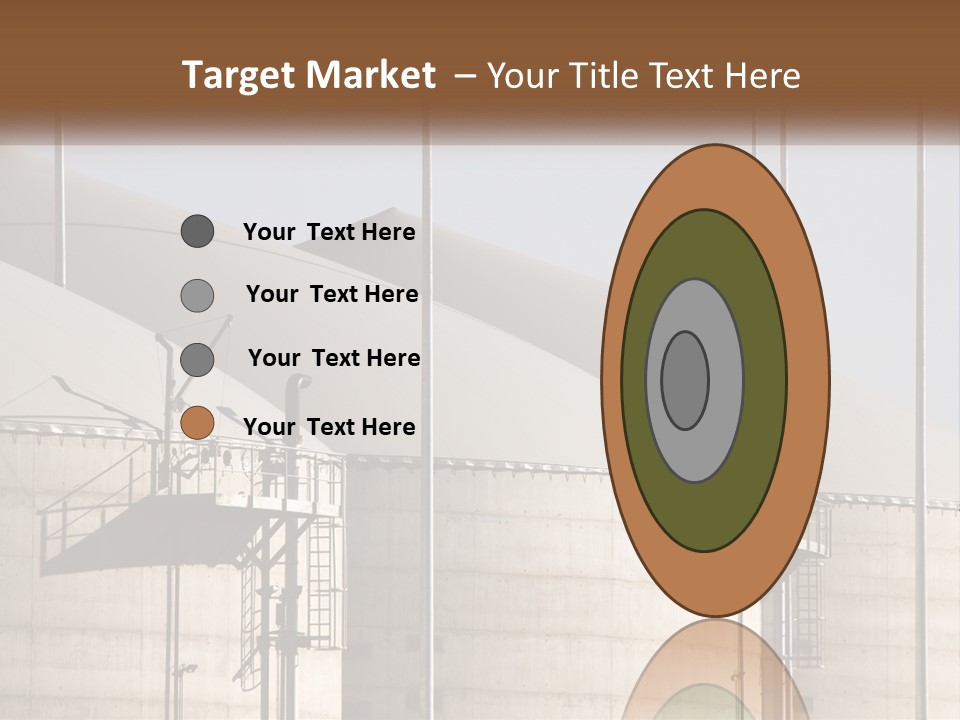 A Power Plant With A Sign In Front Of It PowerPoint Template