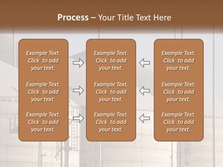 A Power Plant With A Sign In Front Of It PowerPoint Template