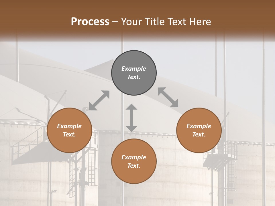A Power Plant With A Sign In Front Of It PowerPoint Template
