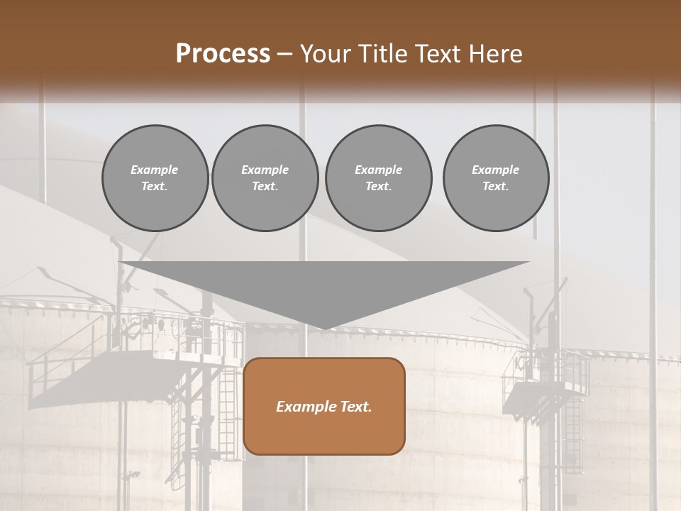 A Power Plant With A Sign In Front Of It PowerPoint Template