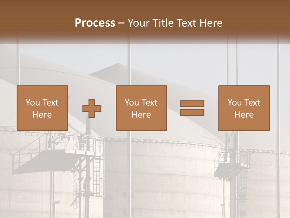 A Power Plant With A Sign In Front Of It PowerPoint Template