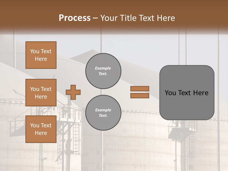 A Power Plant With A Sign In Front Of It PowerPoint Template