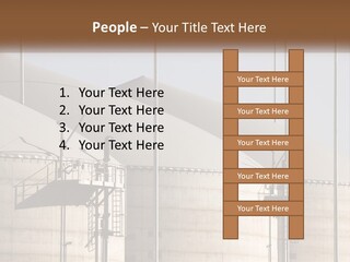 A Power Plant With A Sign In Front Of It PowerPoint Template