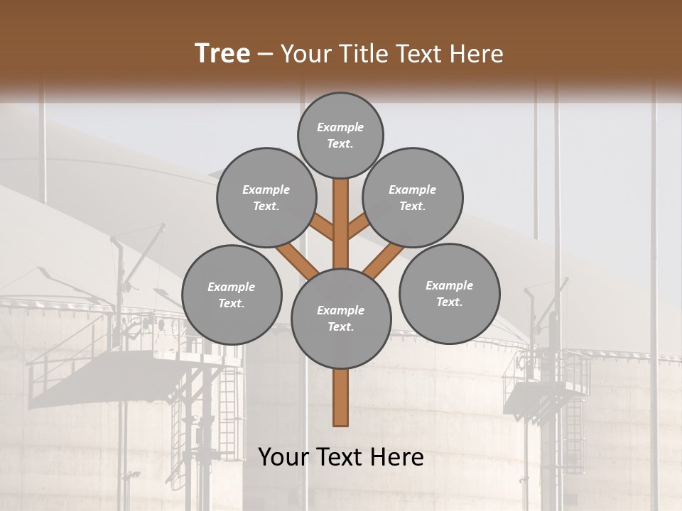 A Power Plant With A Sign In Front Of It PowerPoint Template