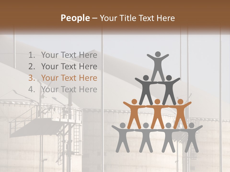 A Power Plant With A Sign In Front Of It PowerPoint Template