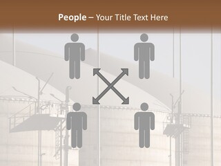 A Power Plant With A Sign In Front Of It PowerPoint Template