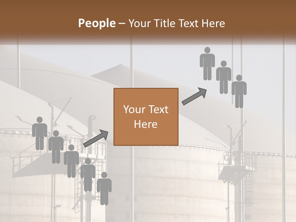 A Power Plant With A Sign In Front Of It PowerPoint Template