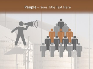 A Power Plant With A Sign In Front Of It PowerPoint Template