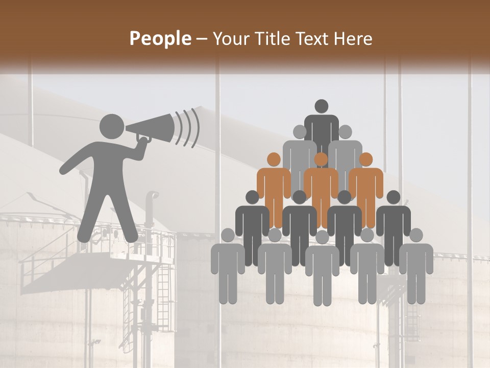 A Power Plant With A Sign In Front Of It PowerPoint Template