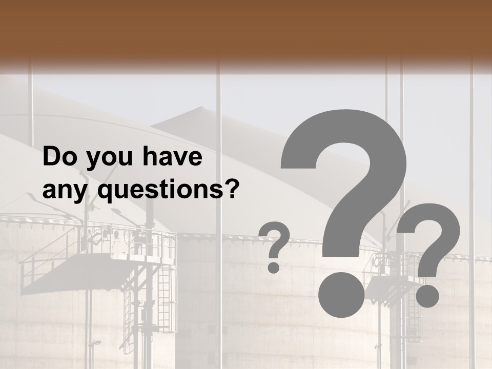 A Power Plant With A Sign In Front Of It PowerPoint Template