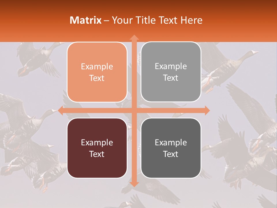 A Flock Of Birds Flying Through A Blue Sky PowerPoint Template