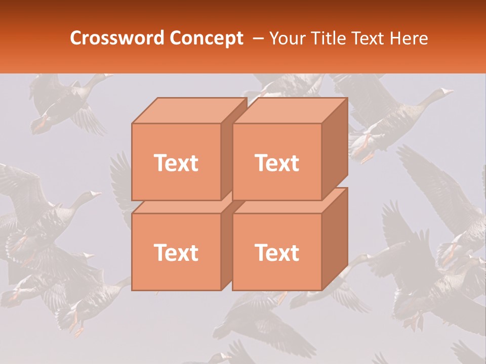 A Flock Of Birds Flying Through A Blue Sky PowerPoint Template