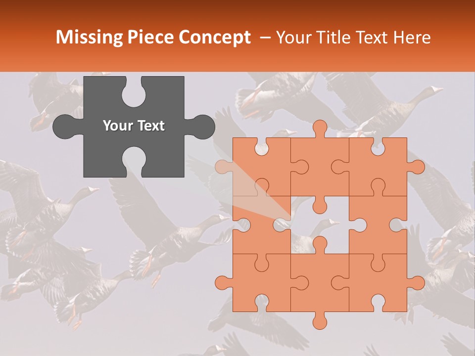 A Flock Of Birds Flying Through A Blue Sky PowerPoint Template