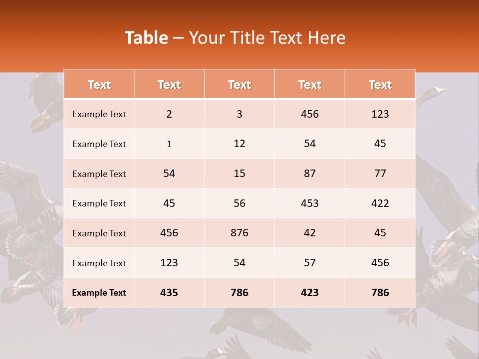 A Flock Of Birds Flying Through A Blue Sky PowerPoint Template