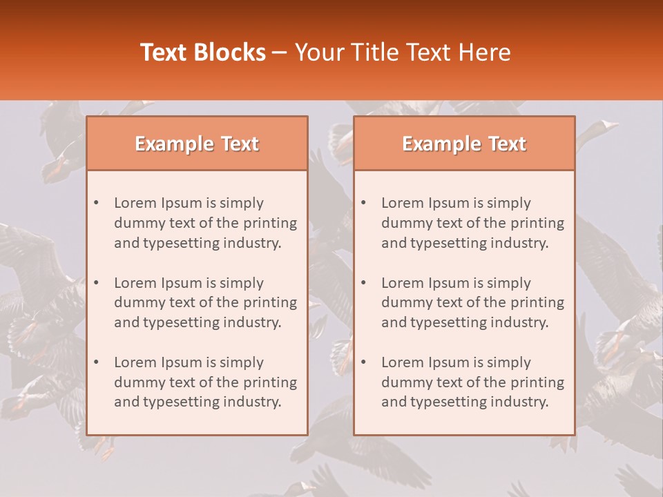 A Flock Of Birds Flying Through A Blue Sky PowerPoint Template