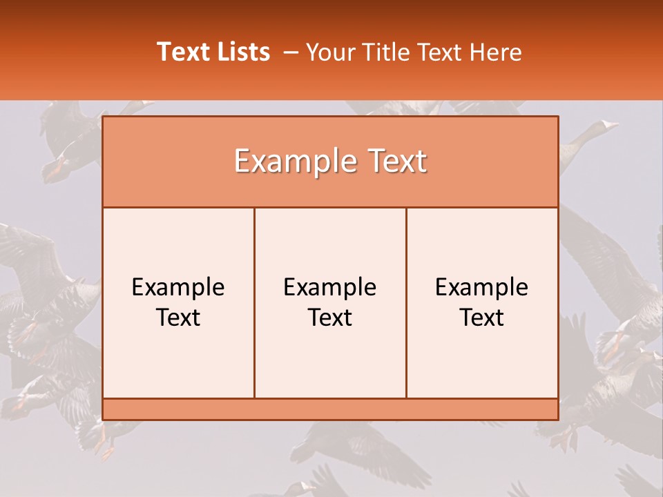 A Flock Of Birds Flying Through A Blue Sky PowerPoint Template